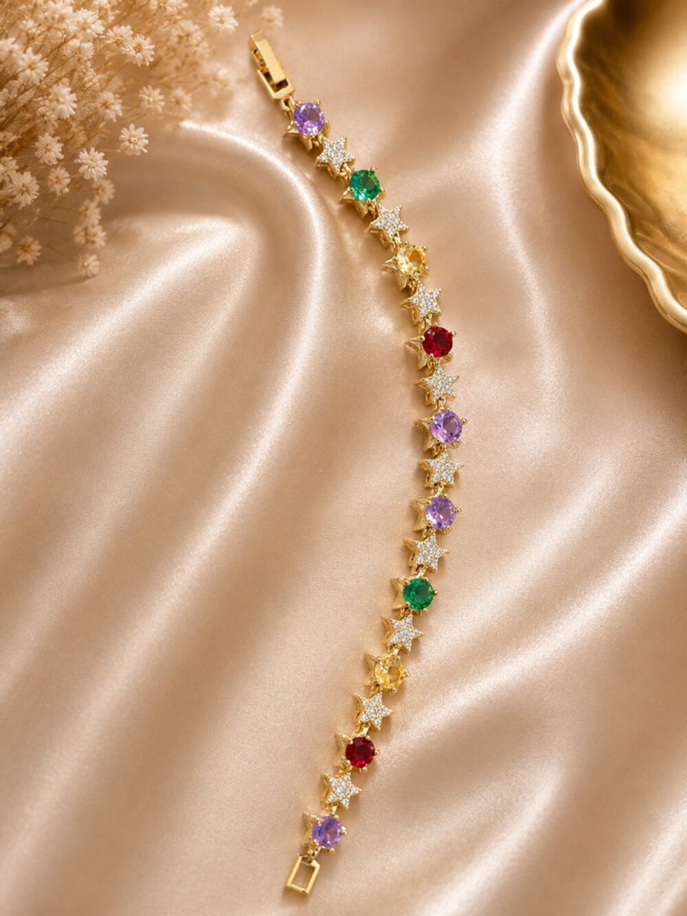 Sparkling star accents and vibrant colors bracelet